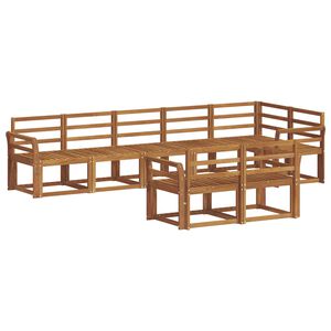 vidaXL Outdoor Sofa Set 8 pcs Natural Solid Acacia Wood