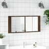 vidaXL LED Bathroom Mirror Cabinet Brown Oak 100x12x45 cm