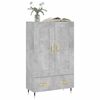 vidaXL Highboard Concrete Grey 69.5x31x115 cm Engineered Wood