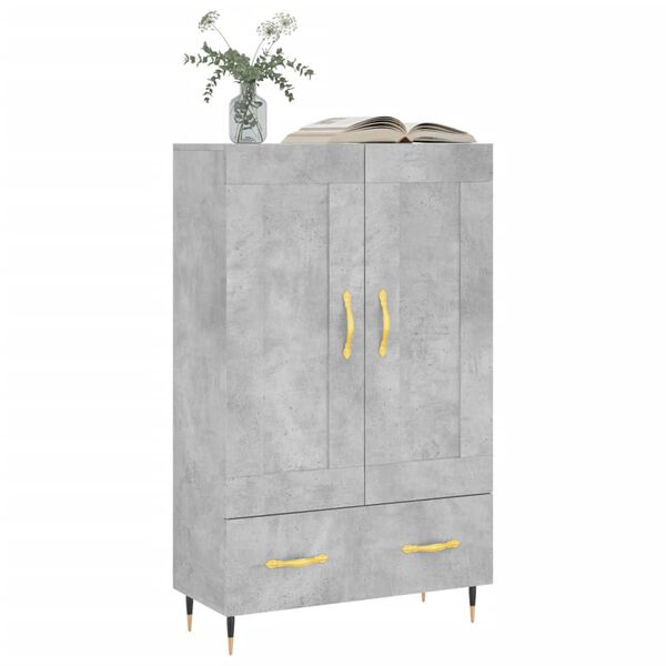 vidaXL Highboard Concrete Grey 69.5x31x115 cm Engineered Wood