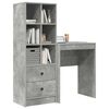 vidaXL Desk with Drawer 2 pcs Concrete Grey