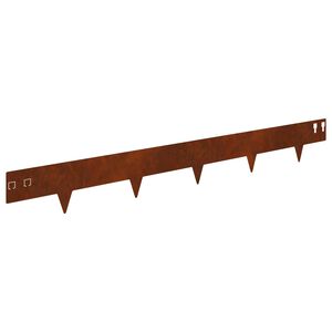 vidaXL Lawn Edging 30 pcs 100 x 12 cm Steel Rusty