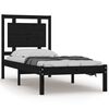 vidaXL Bed Frame without Mattress Black 75x190 cm Small Single Solid Wood