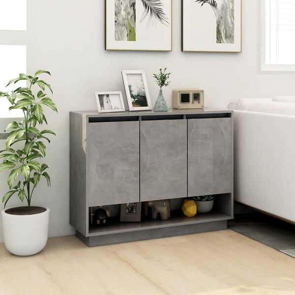vidaXL Sideboard Concrete Grey 97x31x75 cm Engineered Wood