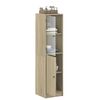 vidaXL Highboard with Glass Door Sonoma Oak 35x37x142 cm