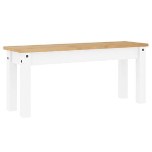 vidaXL Dining Bench PANAMA White 105x30x45 cm Solid Wood Pine