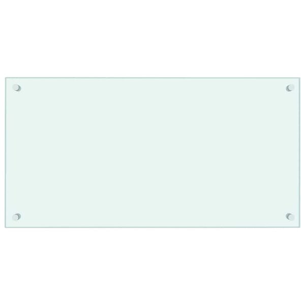 vidaXL Kitchen Backsplash White 80 x 40 cm Tempered Glass