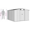 vidaXL Garden Shed 257x298x178 cm Metal Grey