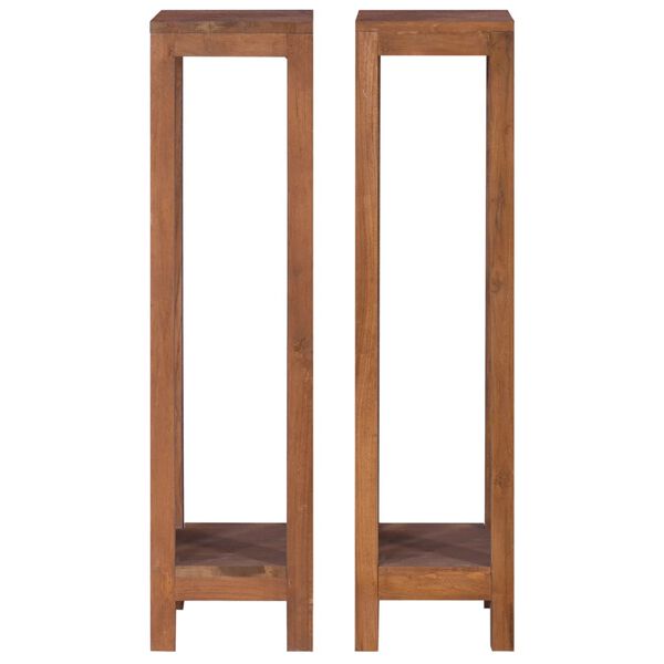 vidaXL Plant Stands 2 pcs 25x25x100 cm Solid Teak Wood