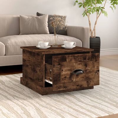 vidaXL Coffee Table Smoked Oak 50x50x35 cm Engineered Wood