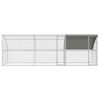 vidaXL Chicken Cage 3 pcs Silver 600 x 200 x 200 cm Steel and PE