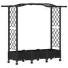vidaXL Raised Bed with Trellis and Roof Black 169 x 40 x 129 cm PP