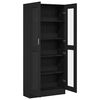 vidaXL Book Cabinet Black oak 82.5 x 30.5 x 185 cm Engineered Wood