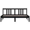 vidaXL Bed Frame without Mattress Black Solid Wood 150x200 cm King Size King Size