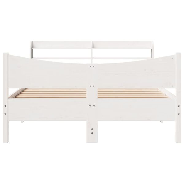 vidaXL Bed Frame with Headboard White 140x200 cm Solid Wood Pine