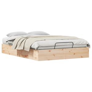 vidaXL Ottoman Bed Frame with Storage Natural 140 x 190 cm