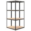 vidaXL 4-Layer Shelves 3 pcs Anthracite Steel&Engineered Wood