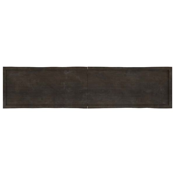 vidaXL Table Top Dark Brown 220x50x(2-6) cm Treated Solid Wood Live Edge