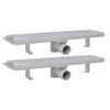 vidaXL Linear Shower Drain 2 pcs Wave 530x140 mm Stainless Steel