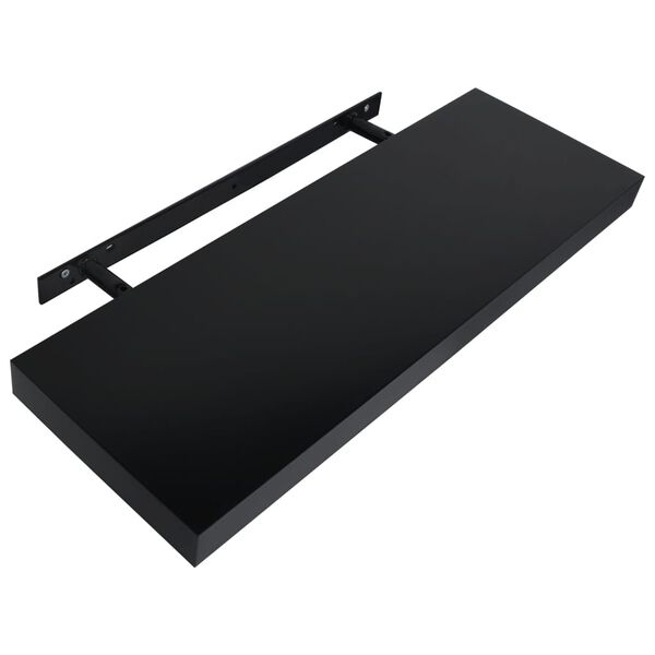 vidaXL Floating Wall Shelves 2 pcs Black 60x20x3.8 cm