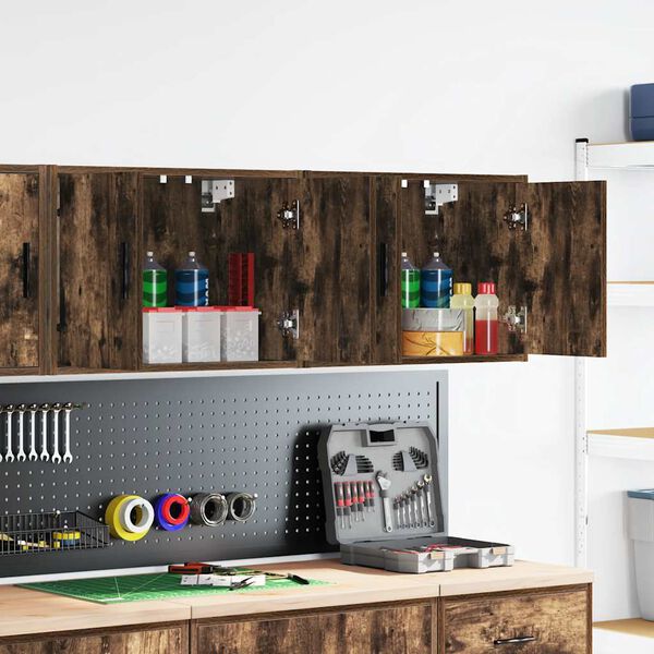 vidaXL Garage Wall Cabinets 2 pcs Smoked Oak Engineered Wood