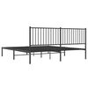 vidaXL Metal Bed Frame without Mattress with Headboard Black 183x213cm