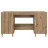 vidaXL Desk with Shelf Artisan Oak 140 x 50 x 75 cm Engineered Wood