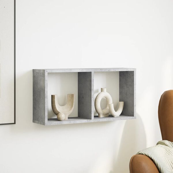 vidaXL Wall Cabinet 60x16x30 cm Concrete Grey Engineered Wood