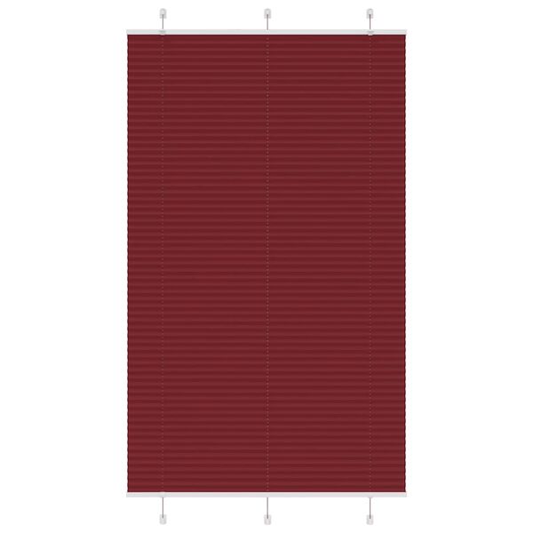 vidaXL Pleated Blind Bordeaux Red 115x200 cm Fabric Width 114.4 cm Polyester