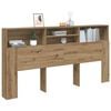 vidaXL Headboard Cabinet Artisian Oak 200x19x103.5 cm Engineered Wood