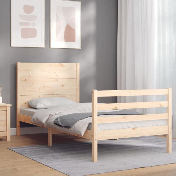vidaXL Bed Frame without Mattress Single Solid Wood