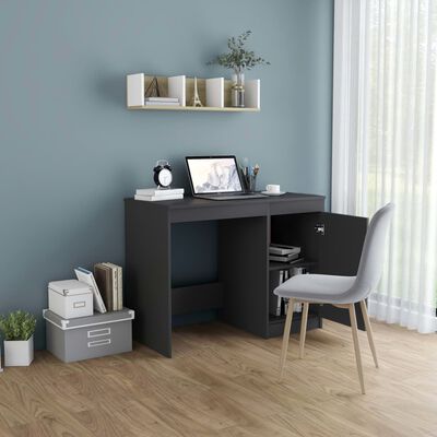 vidaXL Desk Grey 100x50x76 cm Engineered Wood