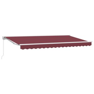 vidaXL Retractable Awning Burgundy 350 x 200 cm Aluminium and Fabric