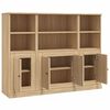 vidaXL Highboards 3 pcs Sonoma Oak Engineered Wood