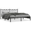 vidaXL Metal Bed Frame without Mattress with Headboard Black 183x213cm