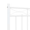 vidaXL Metal Bed Frame without Mattress with Footboard White 120x200cm