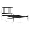 vidaXL Bed Frame without Mattress Black Metal 90x200 cm