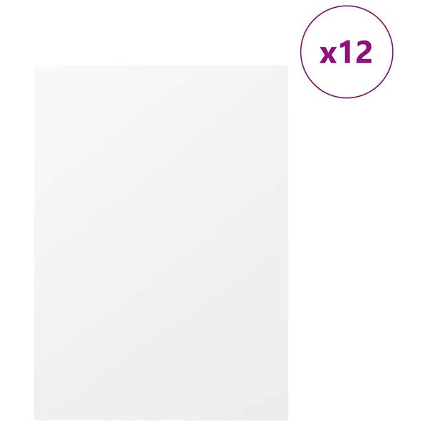 vidaXL Decor Panels 12 pcs White 30 x 42 x 0.27 cm Engineered Wood