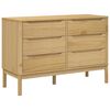 vidaXL Chest of Drawers "FLORO" Wax Brown Solid Wood Pine