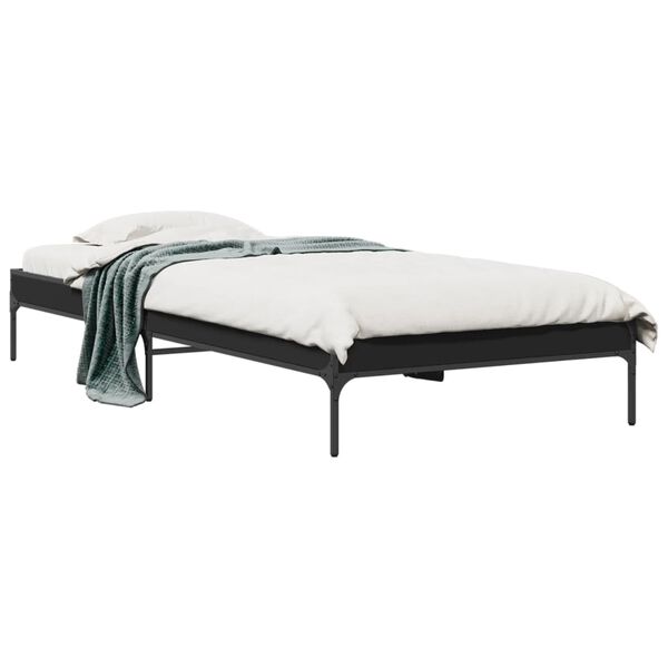 vidaXL Bed Frame without Mattress Black 75x190 cm Small Single