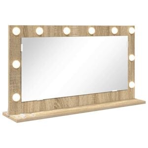 vidaXL Vanity Mirror with LED Strip Lights Sonoma Oak 80 x 45 x 18 cm