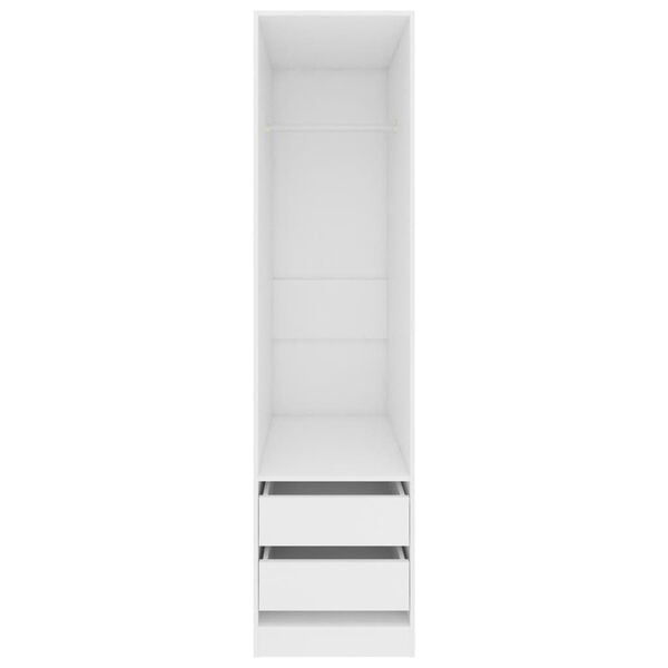 vidaXL Wardrobe with Drawers White 50x50x200 cm Engineered Wood
