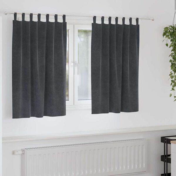 vidaXL Blackout Curtains 2 pcs Light Grey 140 x 140 cm Velvet