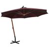 vidaXL Hanging Garden Parasol with Pole Bordeaux Red 3.5x2.9 m Solid Fir Wood