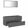 vidaXL 2 Piece Bathroom Furniture Set High Gloss Grey Engineered Wood