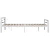 vidaXL Bed Frame without Mattress White and Black Metal 140x200 cm
