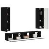 vidaXL TV Cabinet Set Wall-mounted 3 pcs Black Engineered Wood