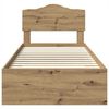 vidaXL Bed Frame with Drawer Artisan Oak 90 x 190 cm Engineered Wood