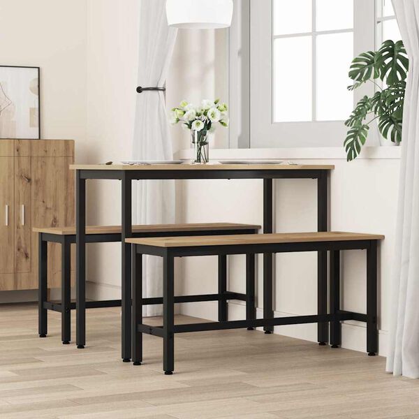 vidaXL Dining Bench 2 pcs Artisan Oak 100 x 32.5 x 48.5 cm