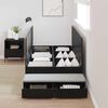 vidaXL Storage Bed Frame with Drawer Black Oak 90 cm Engineered Wood
